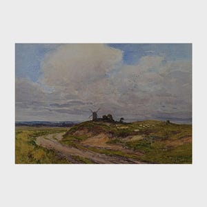 Fattoria costiera e mulino a vento Acquerello c1900 Indistintamente A J Rushton