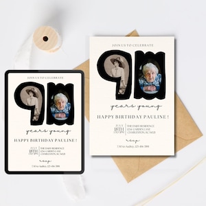 90th Birthday Invitation 90th Birthday Digital Invite 90th Invitation For Her Ninety Birthday For Him Ninetieth Birthday Printable Invite