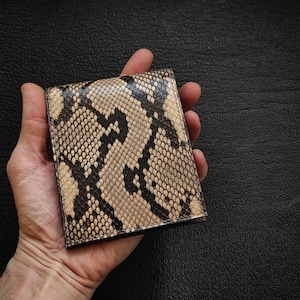 Handgefertigte Brieftasche aus natürlichem Python-Leder, Schlangenhaut-Leder für Männer, glatt und langlebig, Geschenk zum Vatertag, Geschenk für Ihn