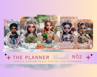 Planner Bundle No 2 (PLR) 5 Digital Fully Designed Planners.