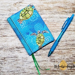 ITH Mini Composition Book Cover with Lining - in the hoop machine embroidery Wave Quilting mini notebook junk journal cover no sewing!
