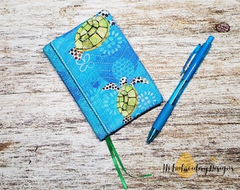 ITH Mini Composition Book Cover with Lining - in the hoop machine embroidery Wave Quilting mini notebook junk journal cover no sewing!