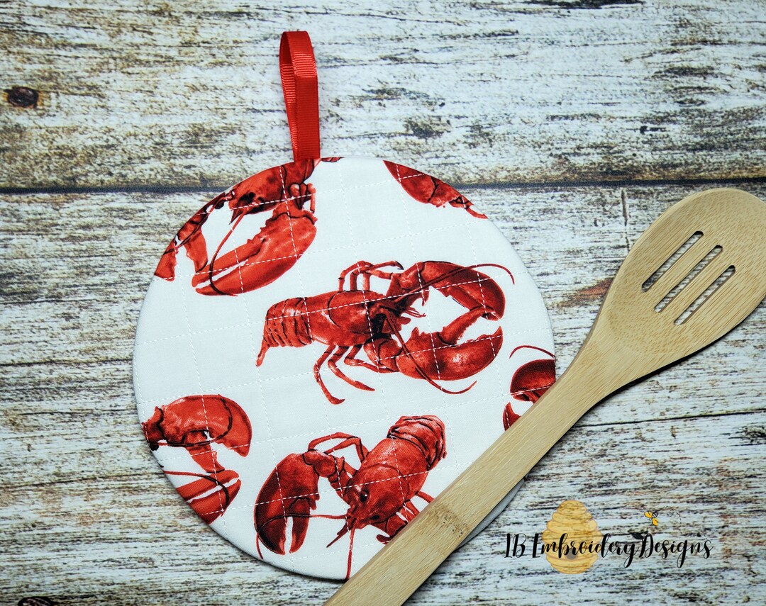 ITH ROUND Potholder in the Hoop Machine Embroidery Grid Quilting