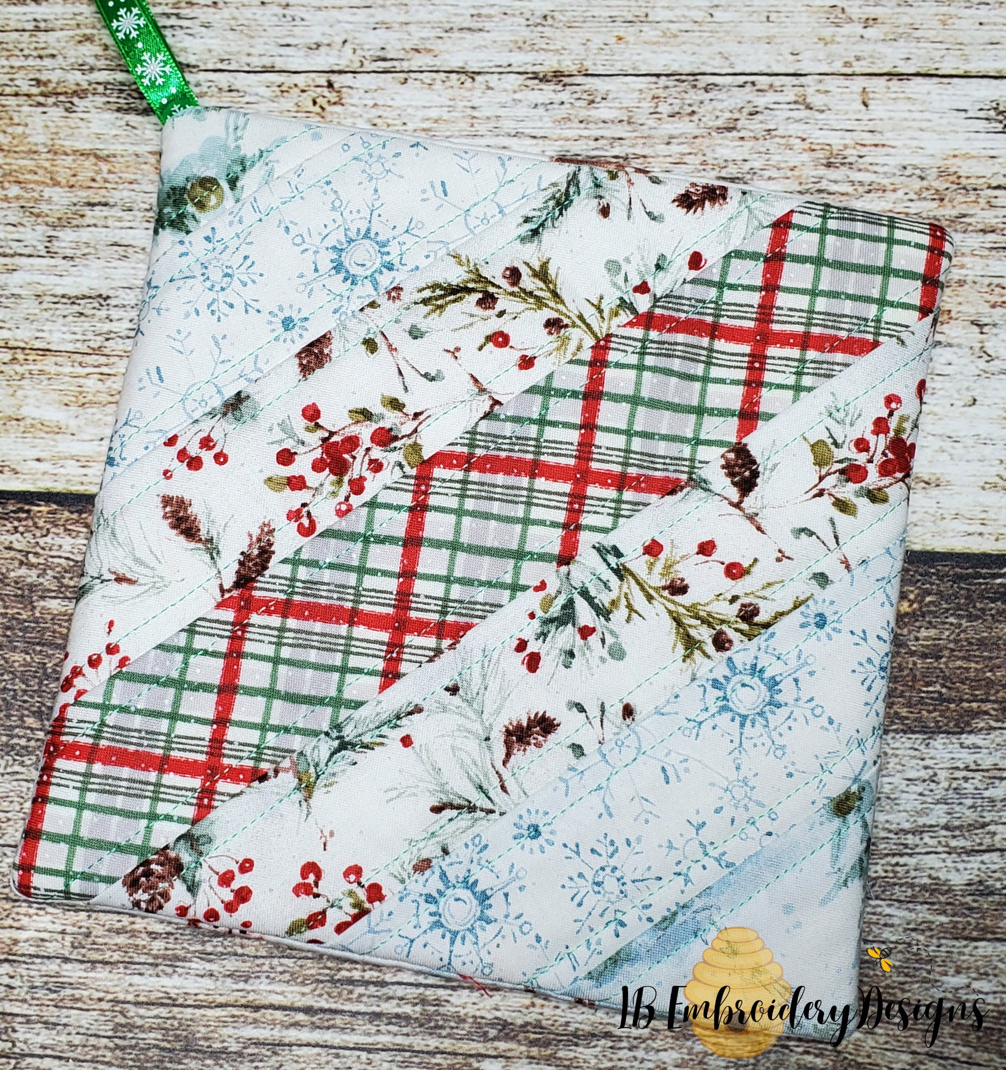 ITH Striped Potholderin the Hoop Machine Embroidery for Etsy