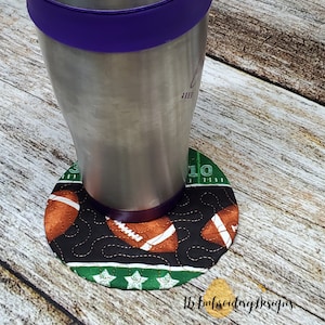 SMALL in the hoop ROUND Coaster/Potholder-ITH machine embroidery Stipple quilting candle mat-mug rug with no sewing! 5x5 or 5x7 Hoop