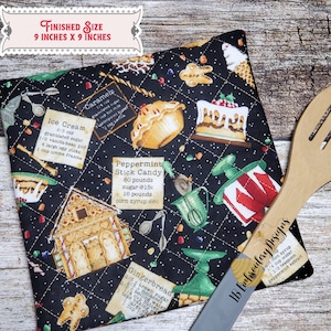 EXTRA LARGE In The Hoop Quilted 9 inch POTHOLDER-Hot Pad - Crosshatch Quilting - in the hoop machine embroidery One Hooping and No Sewing!