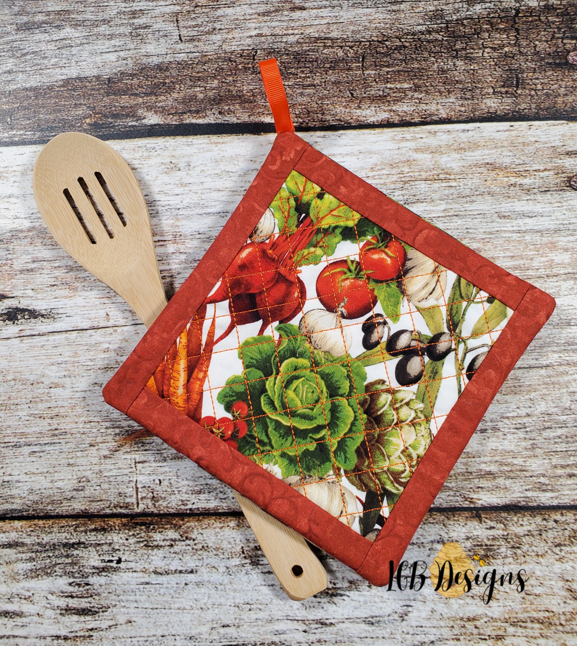 ITH Potholder With Bordersin the Hoop Machine Embroidery Crosshatch