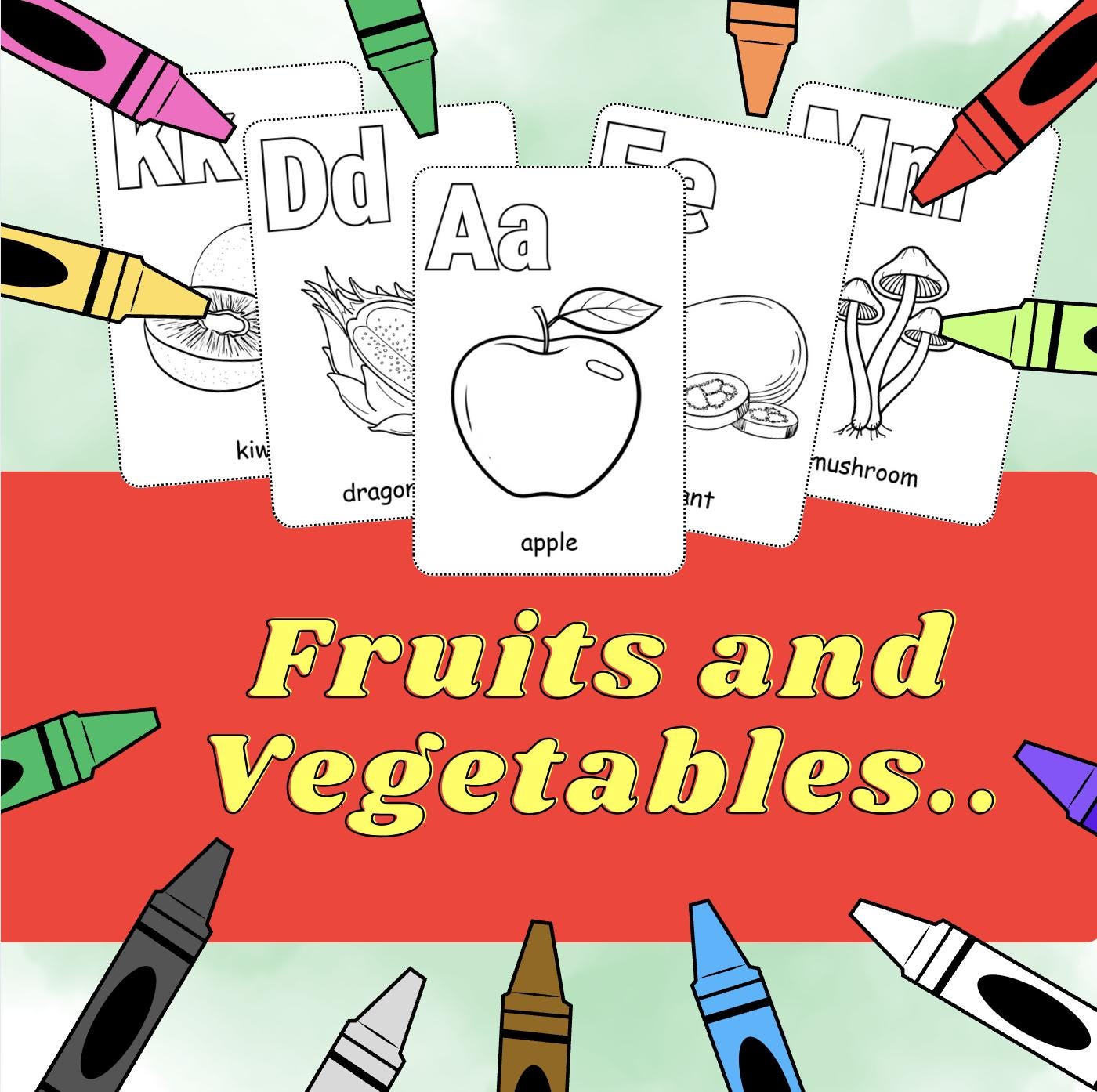 Fruits and Vegetables : Alphabet Coloring Book - Etsy