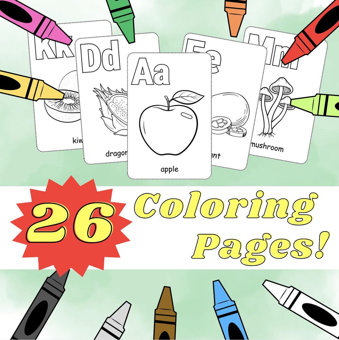 Fruits and Vegetables : Alphabet Coloring Book - Etsy