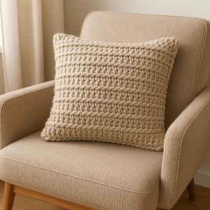 Hug and Thread: Chunky crochet cushion, crochet pillow, crochet pillow case, crochet cushion cover, easy crochet pattern! (PDF Download)