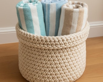 Chunky Crochet Storage Basket Pattern: Beginner-Friendly Home Decor (PDF Download)