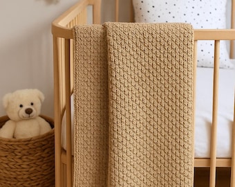 Boho Babe Blanket Knitting Pattern: Easy Knit Baby Blanket (PDF Download)