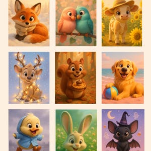 Pixar Pet Calendar 2025 2026 | Cute Printable Dog & Cat Wall Calendar | Digital Download Animal Art | Kids Room Decor | Instant PDF