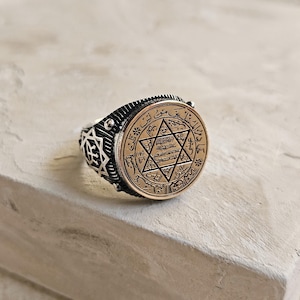Sultan's Talisman Ultimate Protection from Magic and Evil Eye, Seal of Suleiman Silver Ring for Men, Islamic Taweez, Muslim Gift for Success