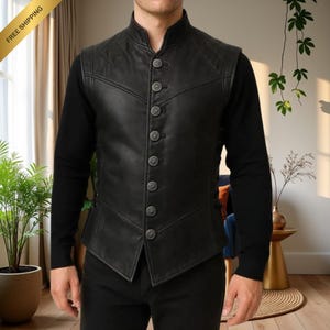 Handmade Medieval Leather Vest for Men | Renaissance Costume Jerkin | Genuine Leather LARP Armor | Cosplay Outfit | Festival Gift, Loving
