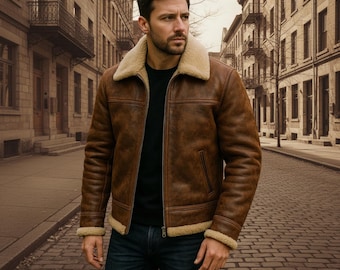 Vintage 1980s Sears the Leather Shop Leather Fur Shearling Collar