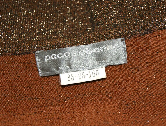 Vintage PACO RABANNE Bronze Metallic Wiggle Dress… - image 6