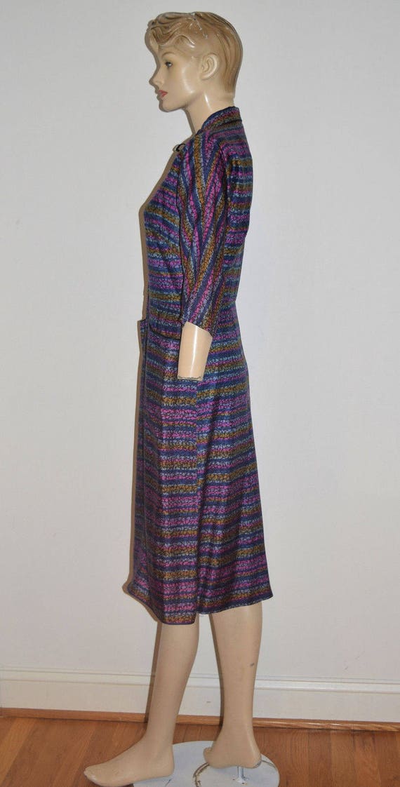 Vintage 50's Rockabilly Silky Purple, Blue, Pink … - image 3