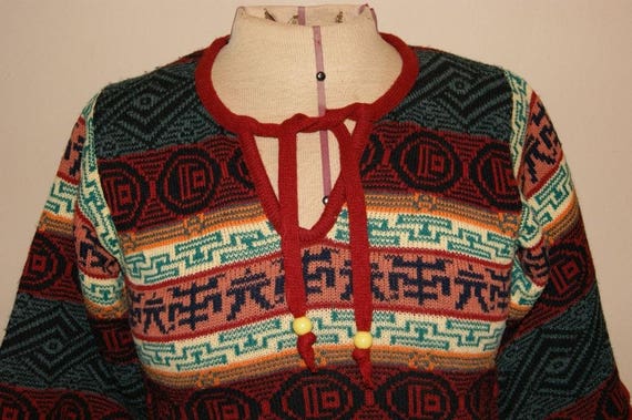 Vintage 70's Southwestern Design Sweater by Colla… - image 2