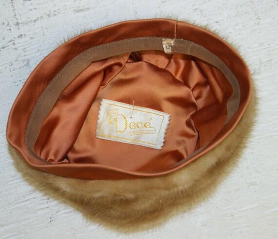 Vintage 50s 60s Mink Fur Pill Box Hat by Dece - image 5