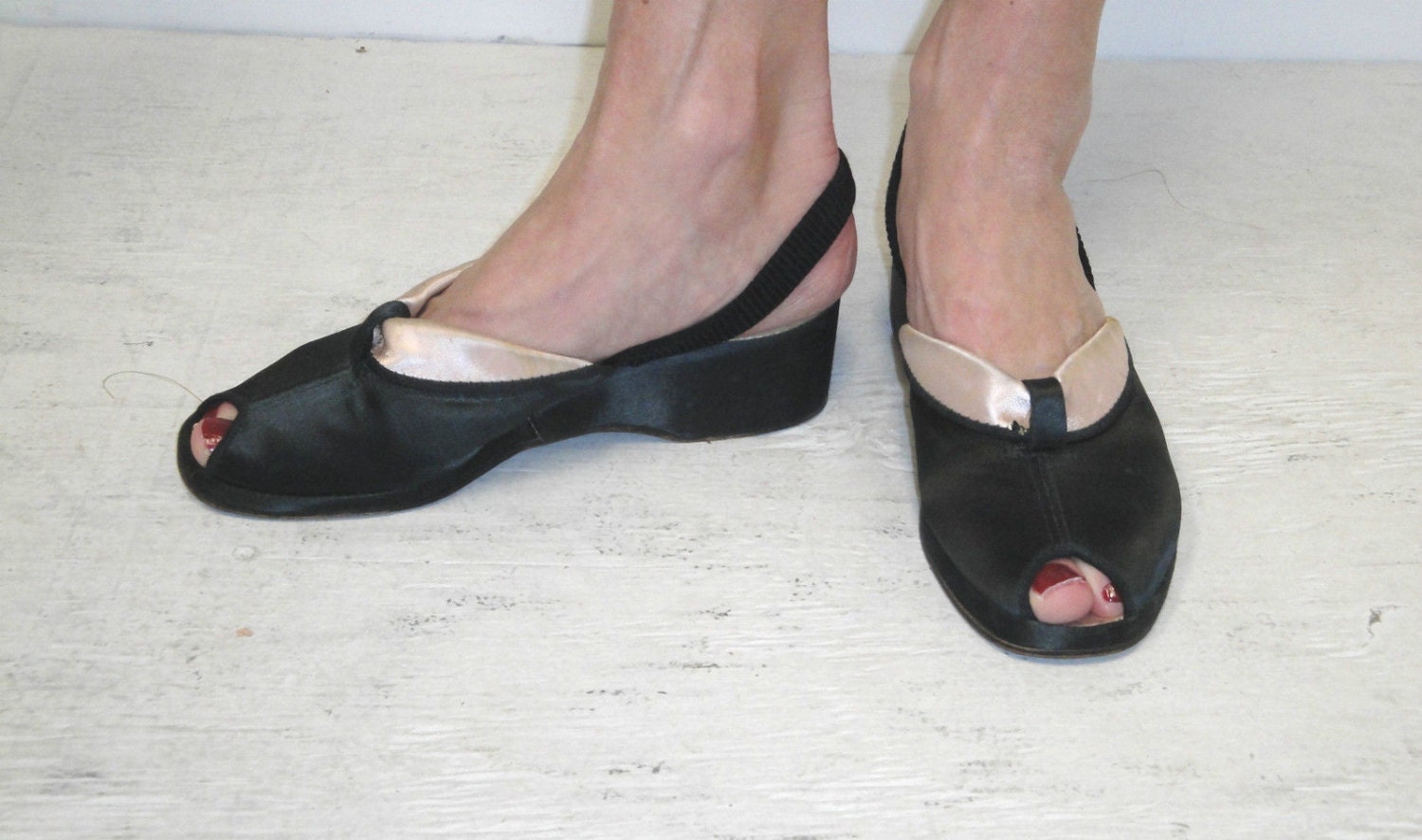 Vintage Nestletoe 1940 S Women S Black Pink Satin Etsy
