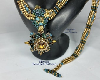 Merille Pendant Tutorial, Beaded Necklace Pattern (PDF)
