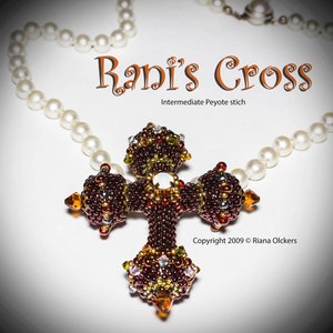 Bead Tutorial; Peyote Stitch Bead Pattern; Bead Pattern - Rani&#39;s Cross Pendant