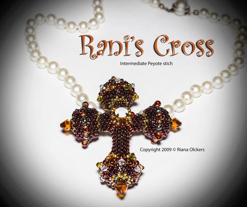 Bead Pattern Rani's Cross Pendant image 1