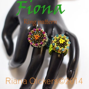 Bead pattern,Half tila ring pattern, Fiona Peyote stitch ring tutorial