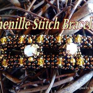 Beading pattern, Tutorial Chenille Bead Weaving Stitch - Chenille Bracelet