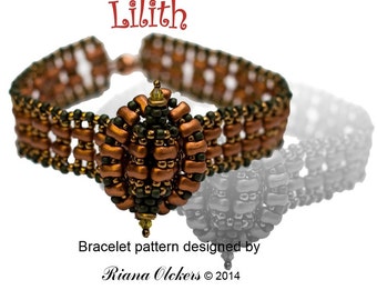 Bracelet Tutorial, Two hole bead bracelet pattern, pdf,  Lilith