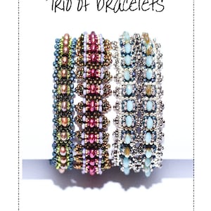 Bead weaving bracelet patterns.Trio Of Bracelet  Patterns