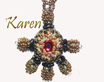 RAW Pendant Beading Tutorial: Karen, Right Angle Weave (PDF Pattern)