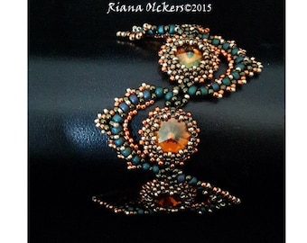 Beading Pattern Right Angle Weave and Peyote Stitch Tutorial CATHEDRAL WINDOWS