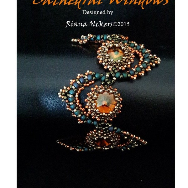 Beading Pattern Right Angle Weave and Peyote Stitch Tutorial CATHEDRAL WINDOWS