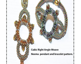 Beading Pattern, Neema Bracelet & Pendant, CRAW Technique (PDF Pattern)