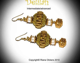 Delilah Earrings Bead Pattern – Peyote Stitch Tutorial (PDF Download)