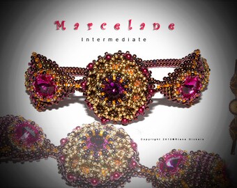 Pärlmönster/Peyotesömsarmband -- Pärlbroderihandledning - MARCELANE