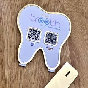 Cartão de visita de acrílico para dentista, placa para suíte de salão, decoração para consultório odontológico, placa personalizada para dentista, cartão de visita com logotipo, placa para código QR, presente para chefe