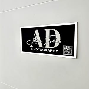 Personalized Qr door sign, custom logo sign, office wall sign, door business sign, acrylic door plaque, business owner gift