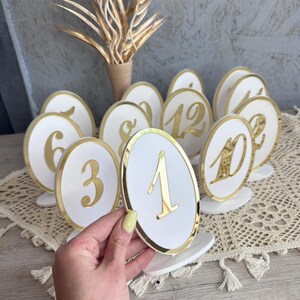 White Wedding Number Plates for Table, Event Table Signs, Oval Table ...