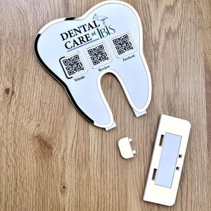 Desk Business Card Holder for Dentist, Acrylic Business Sign, QR Code ...