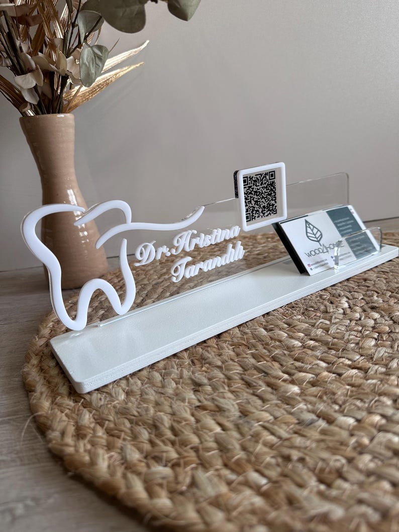 Acrylic Qr Business Table, Custom Acrylic Sign, Office Decor, Reception ...