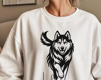 Custom Pet Portrait Sweatshirt, Personalized Dog Cat Drawing