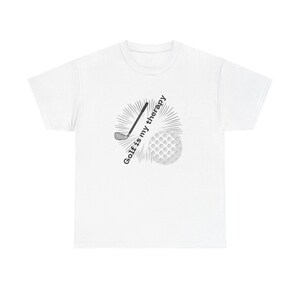 Golf Therapy - Golf Tee - Unisex Heavy Cotton Tee - Perfect Gift for Golf Lovers