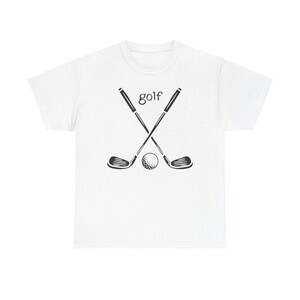 Golf Crossed Clubs Tee - Unisex Heavy Cotton Tee