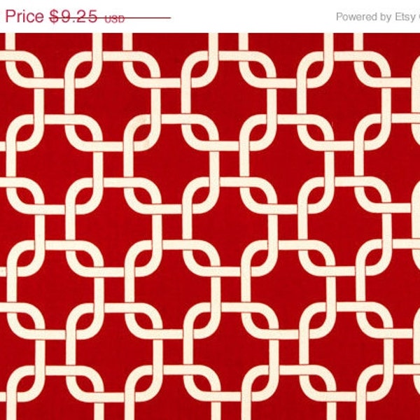 Closing Shop Christmas Home Decor Fabric Yardage-Gotcha Premier Prints- Geometric Lattice - Red and White - 1 Yard