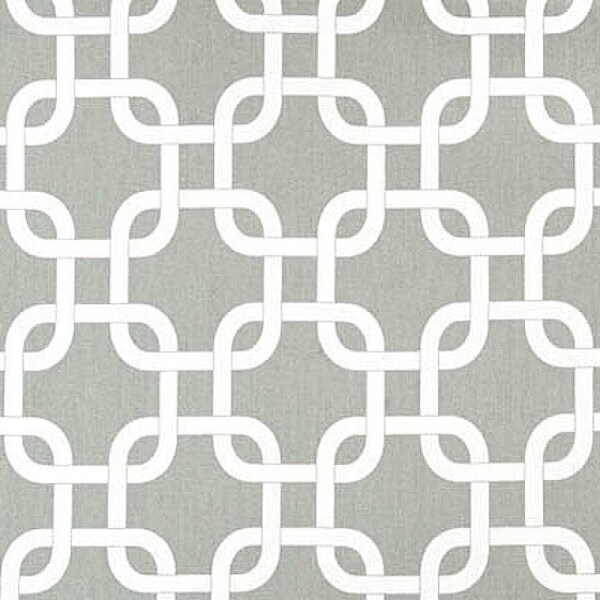 Home Decor Fabric Yardage- Geometric Lattice - Gray and White - 1 Yard