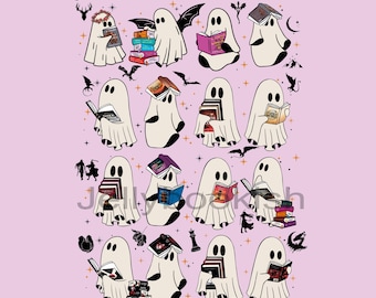 Ghost Reading Books PNG, Acotar Fourth Wing Throne Of Glass Series Twilight, Ghost Reading Fantasy Series, Digital Download