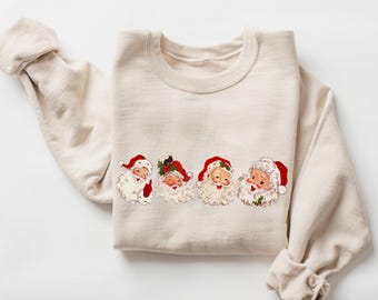 Retro Santa Sweatshirt, Santa Claus Tee Shirt